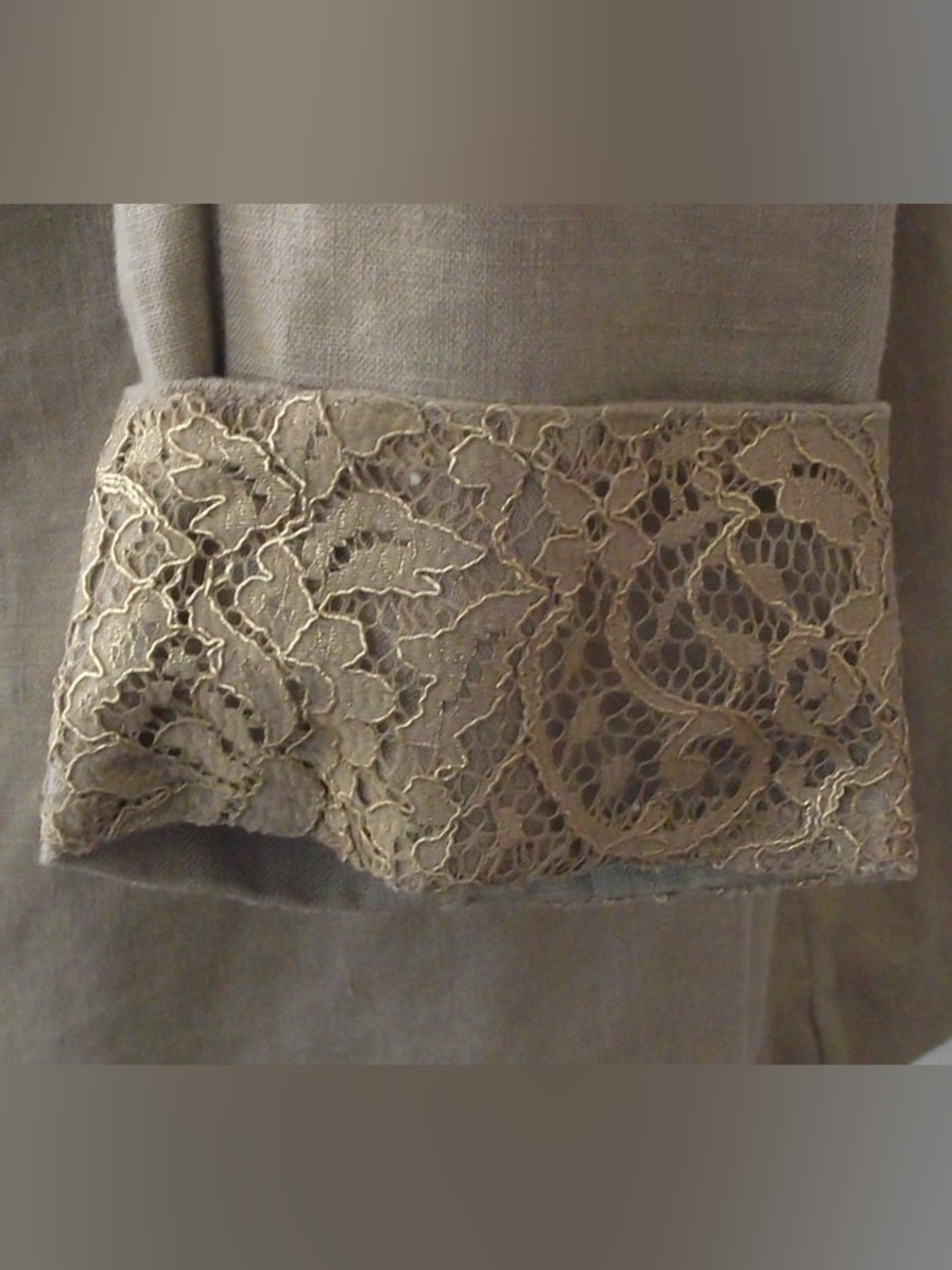 Chico's Beige Longline Blazer with Lace Cuffs - Picture 4 of 12